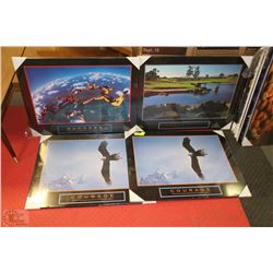 LOT OF 4 NEW INSPIRATIONAL LAMINATED PICTURES