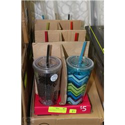 item#19 CASE OF 8 NEW COOL GEAR DRINK GLASSES