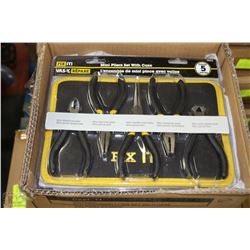 item#8 CASE WITH 5  NEW MINI PLIER SETS WITH CASES