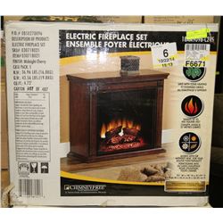 item#2 MIDNIGHT CHERRY ELECTRIC FIREPLACE SET