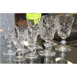 EIGHT CRYSTAL GLASSES
