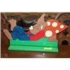 Image 1 : WOODEN SLEEPING RABBIT GARDEN STATUE