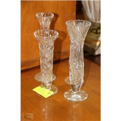 LOT OF 4 PINWHEEL AND CZECHOSLOVAKIA CRYSTAL VASES