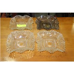 SET OF 4 ESTATE GLASS DISHES