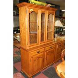 MAPLE CHINA CABINET AND HUTCH