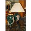 Image 1 : DARK GREEN LAMP WITH MATCHING DECORATIVE VASE