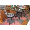 Image 1 : ROUND GLASS TABLE BAR SET WITH 2 STOOLS