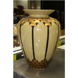GREEN & GOLD LEAF VASE 16"H