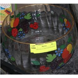 DECORATIVE GLASS PAINTED BOWL