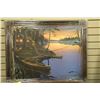 Image 1 : MOLNAR PAINTING "CABIN AT THE LAKE SUNSET"