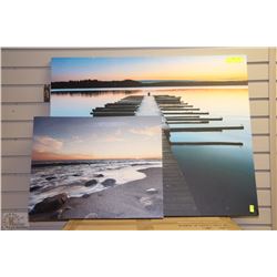 2 BLUE CANVAS BEACH SCENE PICTURES