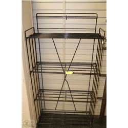 FOLDING METAL STORAGE RACK WITH SHELVES