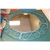 Image 1 : ROUND MIRROR WITH WROUGHT IRON FRAME 31"