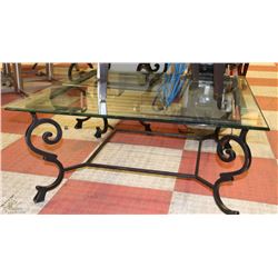 2 SQUARE GLASS/METAL COFFEE TABLES