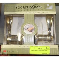 NEW POLISHED BRASS ENTRY SET
