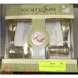 NEW POLISHED BRASS ENTRY SET