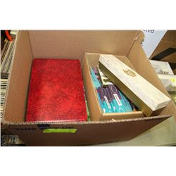 BOX WITH ESTATE COLLECTIBLE SPOONS, SALT AND