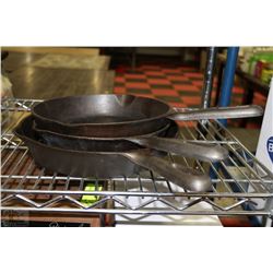 3 PC CAST IRON PAN SET