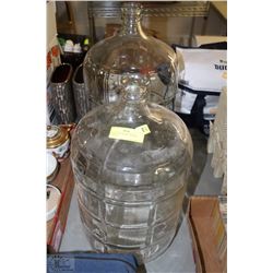 PAIR OF GLASS WINE MAKING BOTTLES