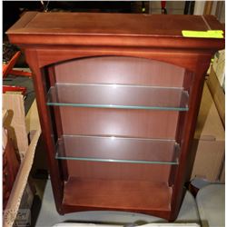 SMALL WOODEN WALL DISPLAY SHELF 15"X5"X21"H