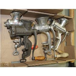 FLAT OF 4  MEAT GRINDERS