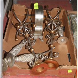 TRAY WITH MATCHING CANDLE HOLDERS AND CLOCK