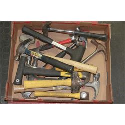 BOX WITH ASSORTED HAMMERS