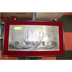 THE BATTLE OF TRAFALGAR METAL SHIP PICTURE