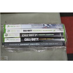 BUNDLE OF 5-XBOX 360 GAMES INCLUDING BATTLEFIELD 4