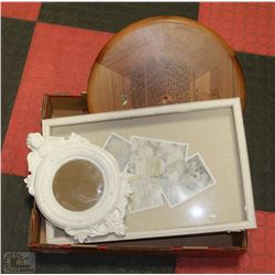 FLAT WITH WHITE SHADOW BOX 19"X12", DOGWOOD PIECE