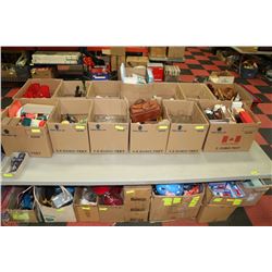 6 BOXES OF ASST ESTATE GLASSES, ORNAMENTS,CAMERAS