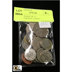 #177-PACKAGE OF 15 INTERNATIONAL COINS.