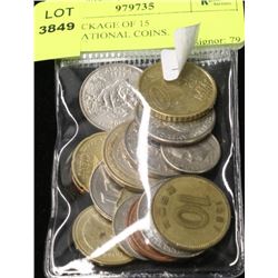 #182-PACKAGE OF 15 INTERNATIONAL COINS.