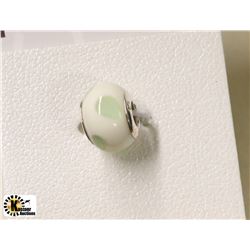 STERLING SILVER PERSONA GIRL SINGLE GREEN POLKA-