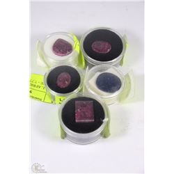 LOT OF 5 ASSORTED RUBIES WITH SAPPHIRE