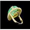Image 3 : GIA Cert 17.66ct Emerald and Diamond Ring - 14KT Yellow Gold