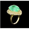 Image 4 : GIA Cert 17.66ct Emerald and Diamond Ring - 14KT Yellow Gold