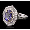 Image 1 : 14KT Two-Tone Gold 2.63ct Tanzanite and Diamond Ring