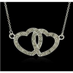 14KT White Gold 0.25ctw Diamond Pendant With Chain