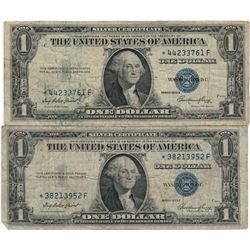 1935 $1 Star Note Silver Certificate Currency Lot of 2