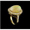 Image 4 : 11.30ct Opal and Diamond Ring - 14KT Yellow Gold
