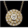 Image 1 : 14KT Yellow Gold 0.55ctw Diamond Pendant With Chain