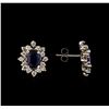 Image 2 : 2.00ct Sapphire and Diamond Earrings - 14KT White Gold