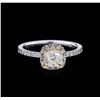 Image 2 : 1.28ctw Fancy Light Yellow Diamond Ring - 14KT Two-Tone Gold