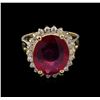 Image 2 : 5.94ct Ruby and Diamond Ring - 14KT Yellow Gold