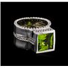 Image 1 : Crayola 3.50ct Peridot and White Sapphire Ring - .925 Silver