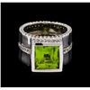 Image 2 : Crayola 3.50ct Peridot and White Sapphire Ring - .925 Silver