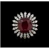 Image 2 : 14KT White Gold 14.62ct Ruby and Diamond Ring