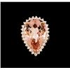 Image 2 : 20.71ct Morganite and Diamond Ring - 14KT Rose Gold