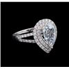Image 1 : 1.71ct Aquamarine and Diamond Ring - 14KT White Gold